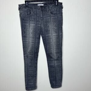 Free People Skinny Jeans 28 Isla Batik Gray Ankle Denim Punk Contemporary Grunge